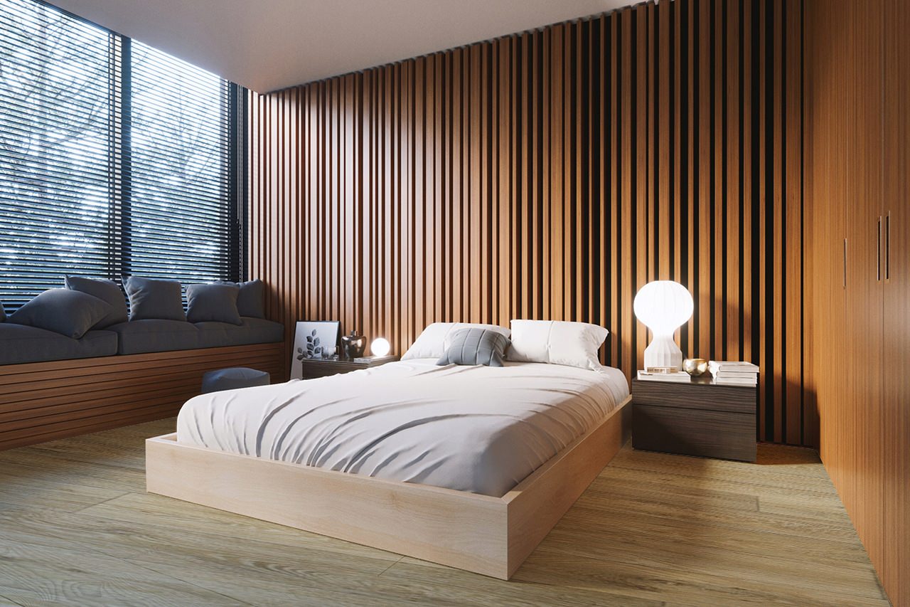 Белые рейки в интерьере