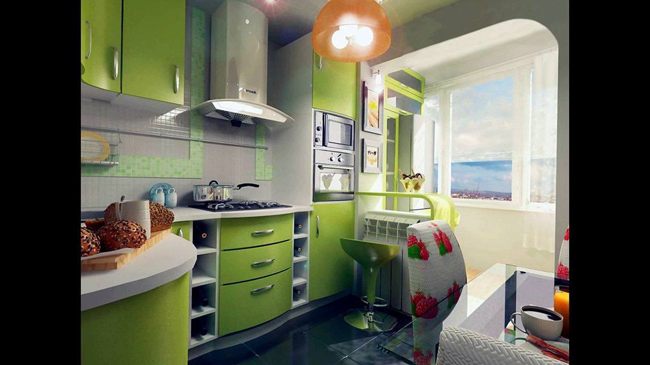 Дизайн маленькой кухни с балконом