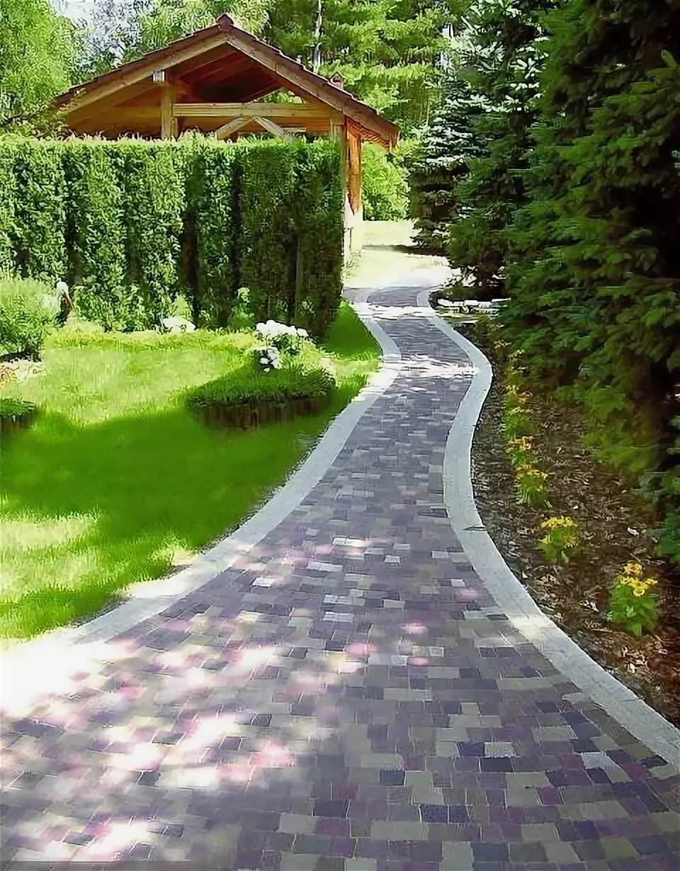Дорожки на даче из тротуарной плитки