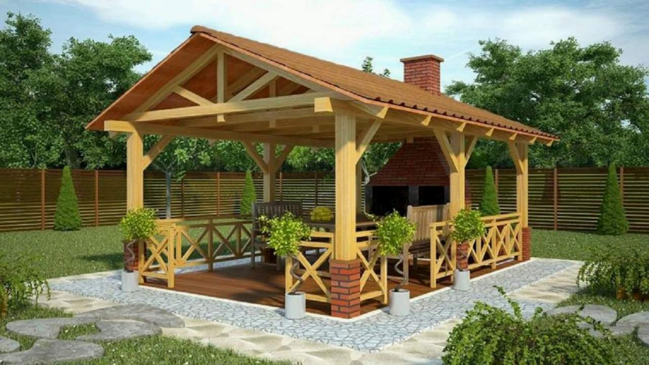 Красивые беседки из дерева