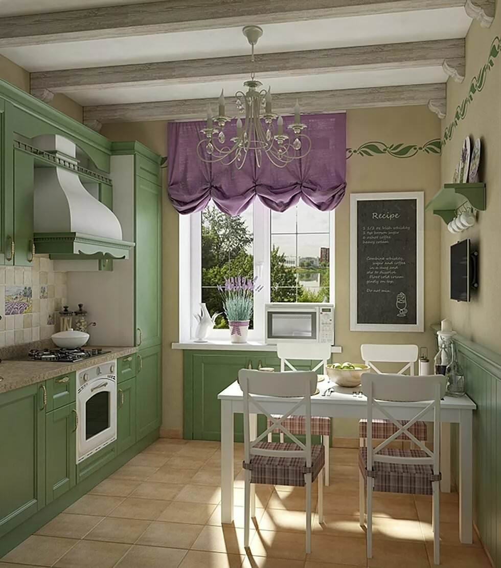 Кухня прованс фисташковая