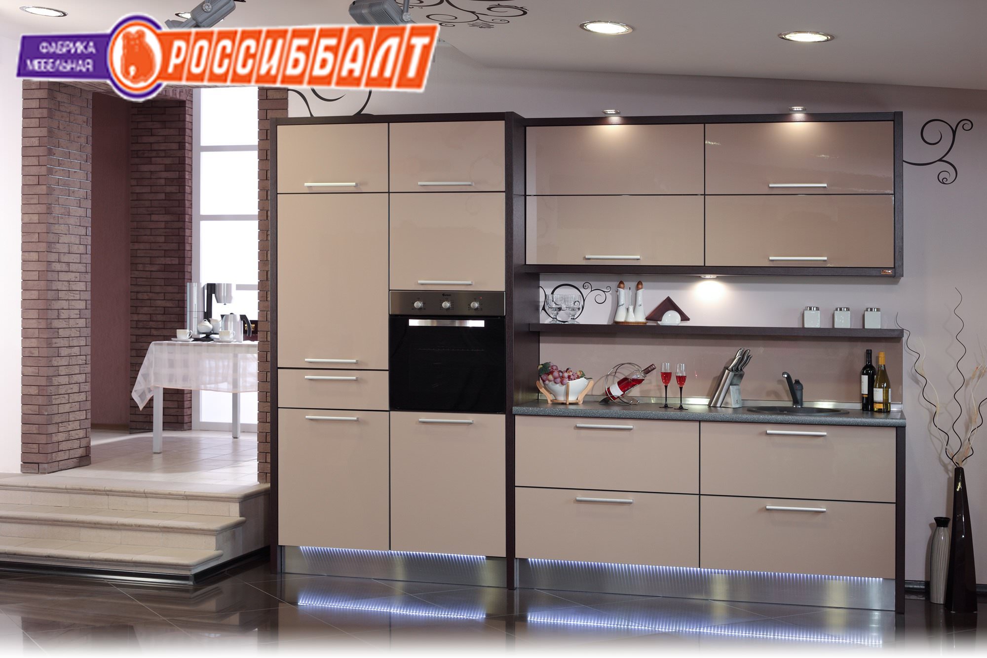Кухня цвета мокко