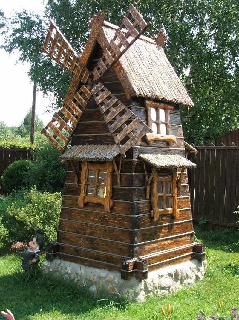 Мельница декоративная для сада своими руками