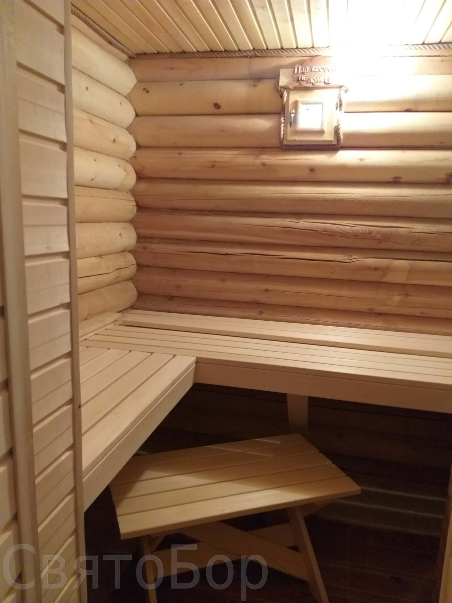 Парилка в бане из бревна