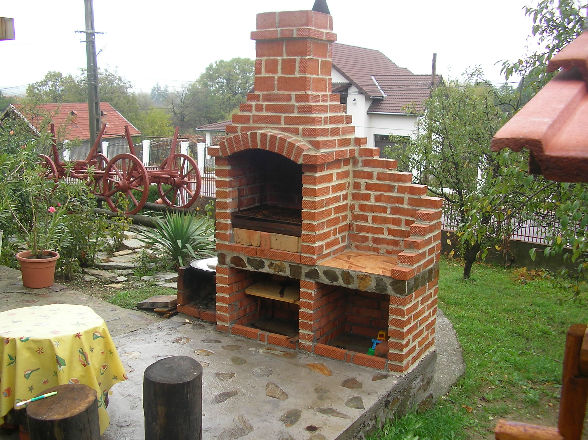 Печка мангал из кирпича