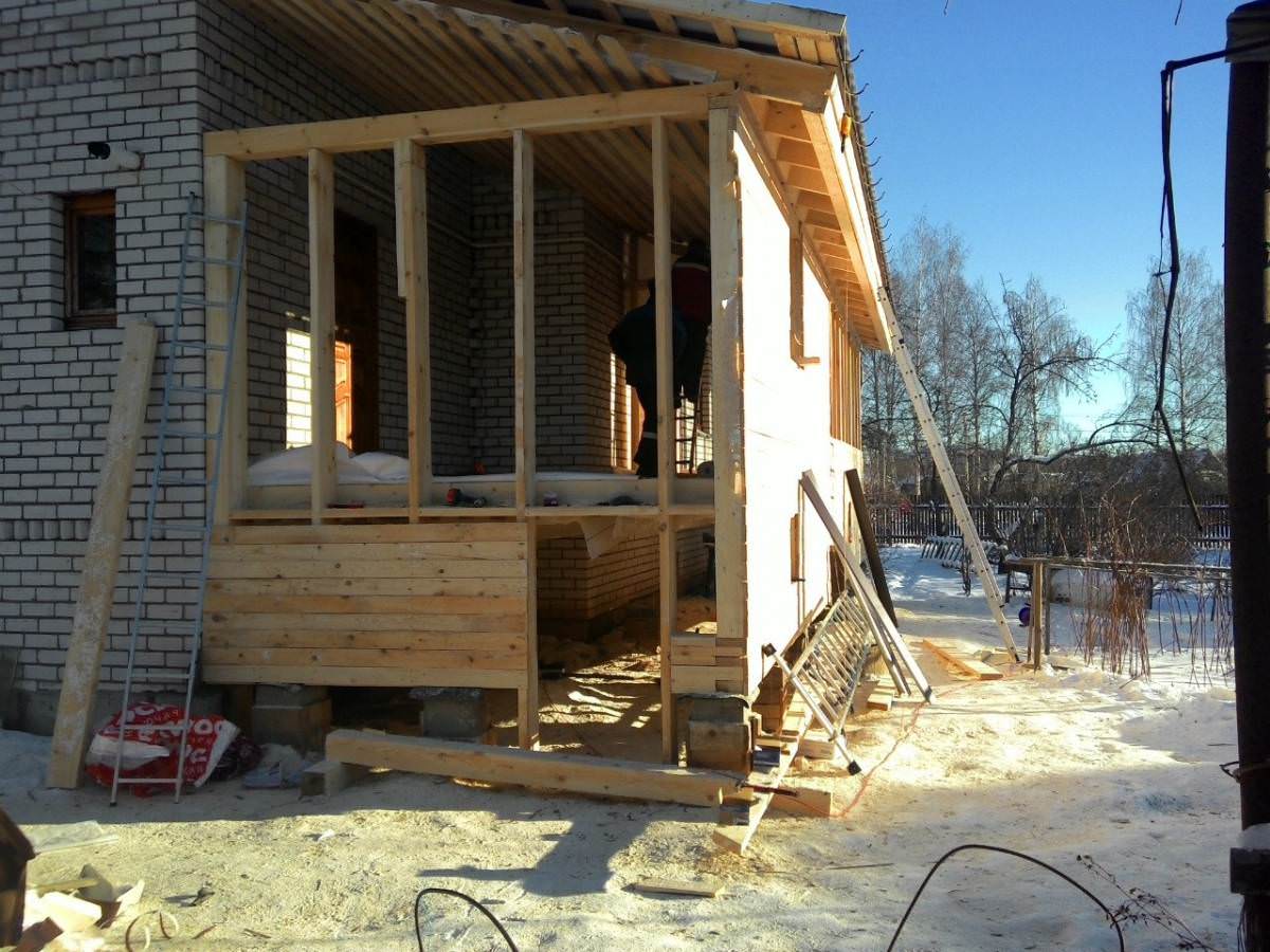 Пристрой к дому каркасный
