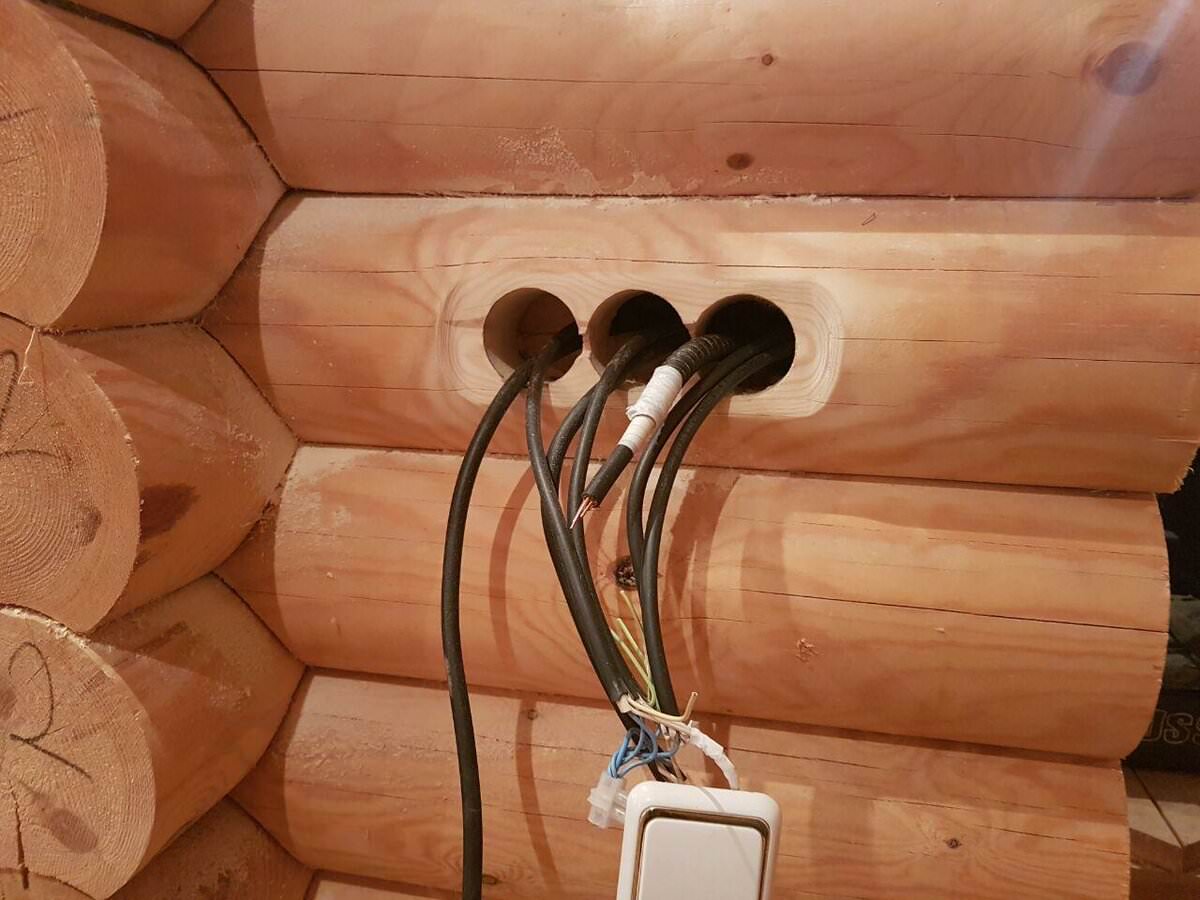 Проводка в бревенчатом доме