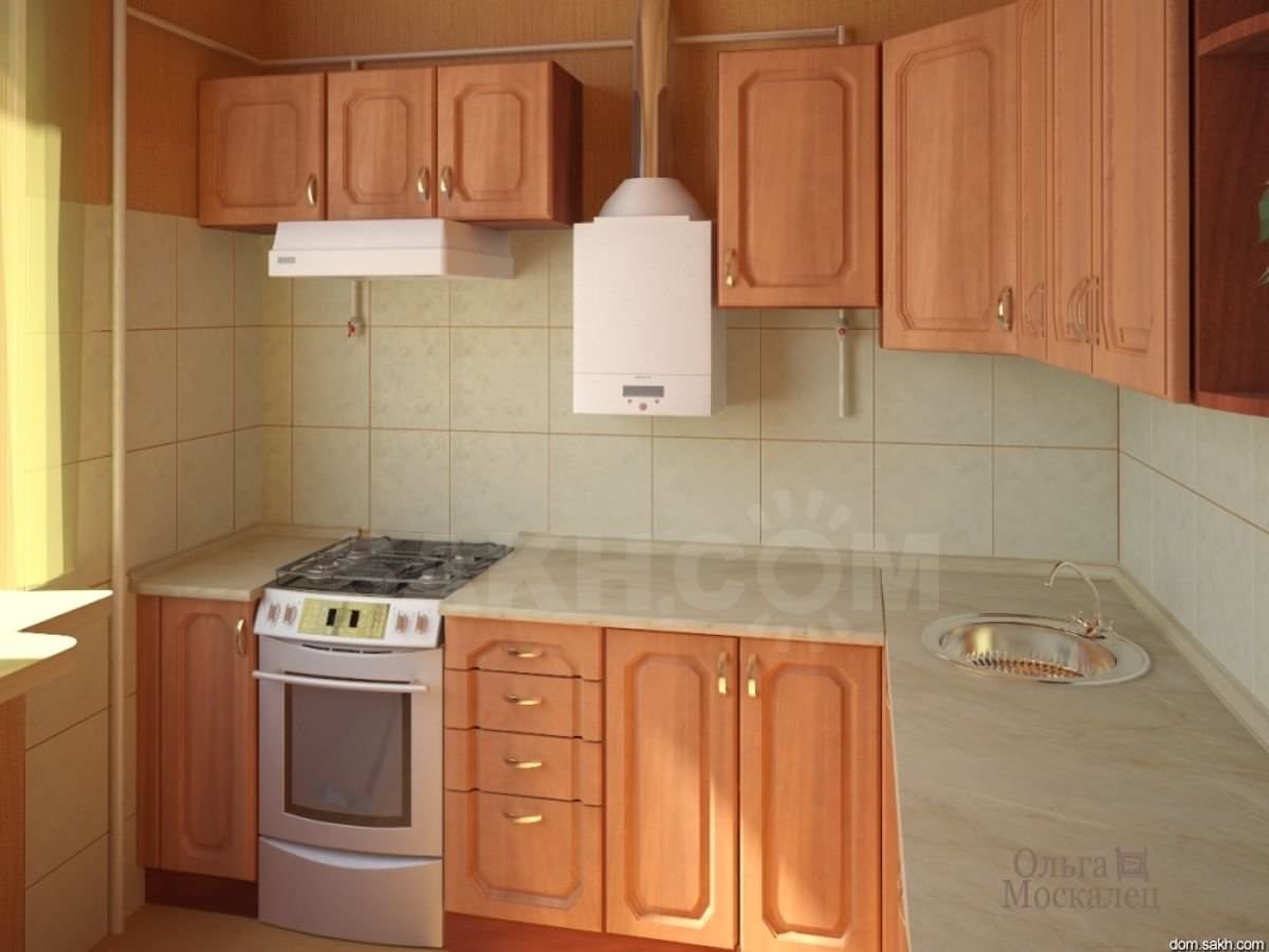Ремонт маленькой кухни с газовой колонкой