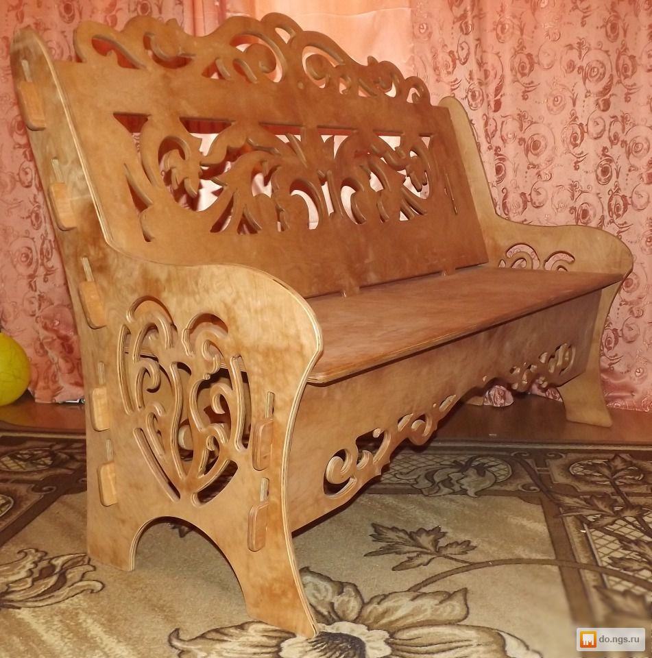 Резные скамейки из дерева