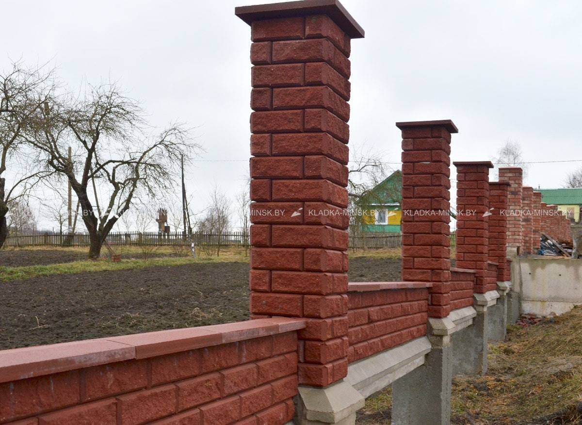 Столбы из кирпича для забора