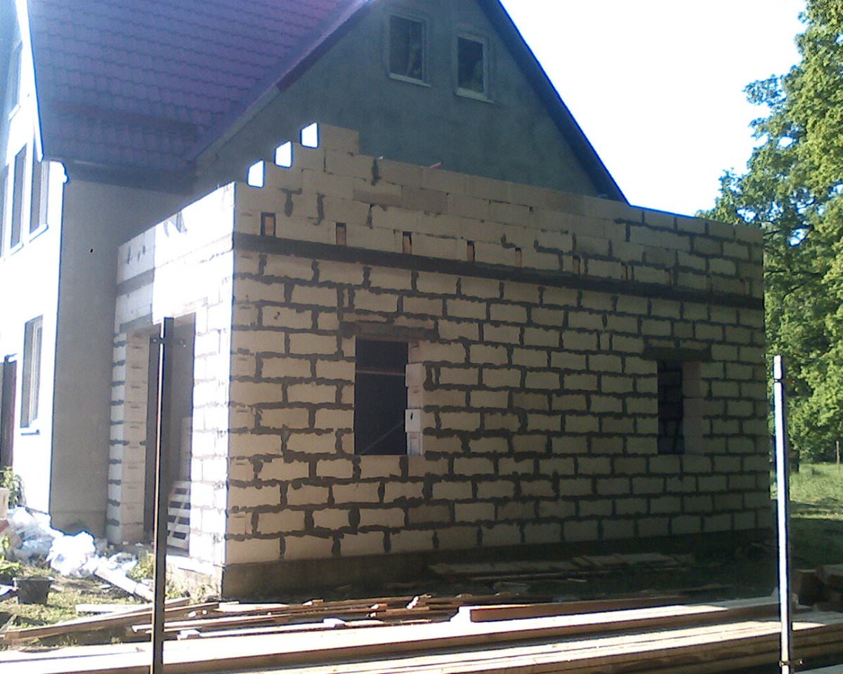 Веранда из газобетона